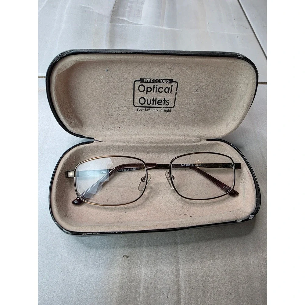 Parade by Avalon‎ Brown Metal Eyeglass Frames PQ01619 53-18-135 Rectangular F2